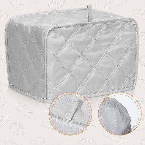 Toaster 2 Slice Cover Universal Toasters Dusts Covers Small Kitchen Appliance Cover, Polyester and Cotton Quilted, Fingerprint Protector, Grey in Saudi Arabia