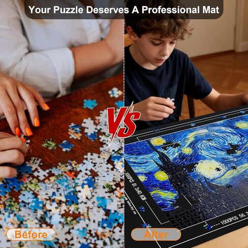 Large Puzzle Roll Up Mat with 8 Sorting Trays & Air Pump System, 46x26 Inch Portable Puzzle Storage Mat for 500 to 1500 Piece Puzzles, Includes Storage Bag in Saudi Arabia