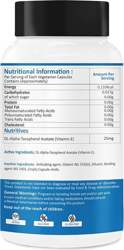 Vitamin E Capsules for Dogs & Cats | Antioxidant Nutritional Support | Supports Skin, Coat & Immune Health | Veterinary Supplement | 100 Capsules in Saudi Arabia