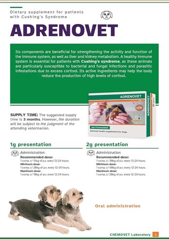 Dietary Supplement, Endocrine Supplement Support for Cushing's Disease in Pets, Supplement for Dog and cat, Adrenal Support, 30 Chewable Tablets, 1g in Saudi Arabia