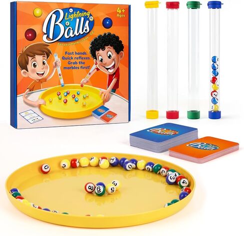 Lightning Balls – Fast Paced Marble Game for Kids Ages 4-8, 6 Game Modes Action Board Games with Color and Number Learning, Hand-Eye Coordination, Fine Motor Skills, Family Games, Kids Toys in Saudi Arabia