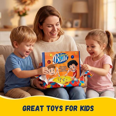 Lightning Balls – Fast Paced Marble Game for Kids Ages 4-8, 6 Game Modes Action Board Games with Color and Number Learning, Hand-Eye Coordination, Fine Motor Skills, Family Games, Kids Toys in Saudi Arabia