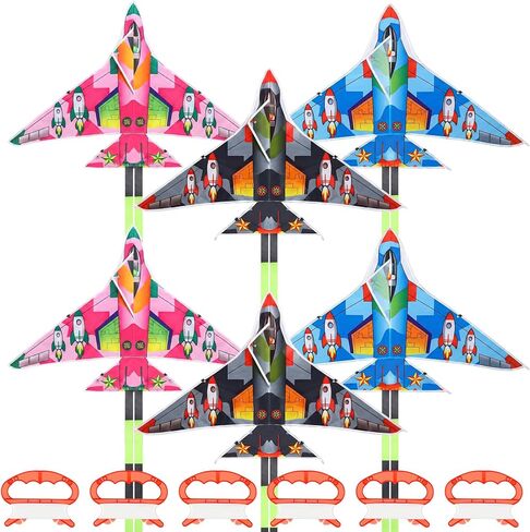 6 Pieces Airplane Kites 5ft Large Single Line Beach Kite, It Comes with 164 ft String Handle Ids Easy to Fly Kids Outdoor Game Activities Toy in Saudi Arabia
