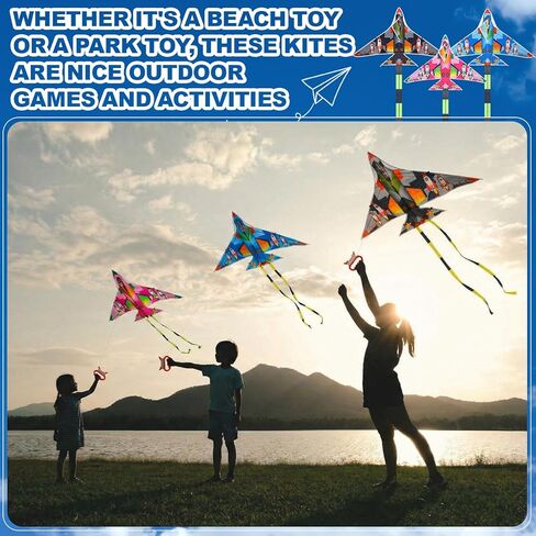 6 Pieces Airplane Kites 5ft Large Single Line Beach Kite, It Comes with 164 ft String Handle Ids Easy to Fly Kids Outdoor Game Activities Toy in Saudi Arabia