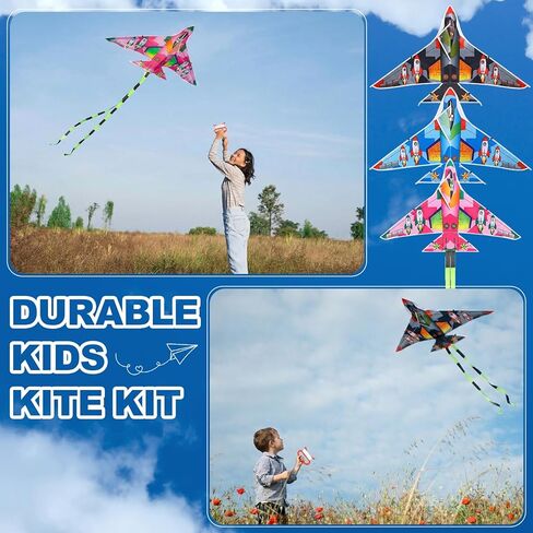 6 Pieces Airplane Kites 5ft Large Single Line Beach Kite, It Comes with 164 ft String Handle Ids Easy to Fly Kids Outdoor Game Activities Toy in Saudi Arabia