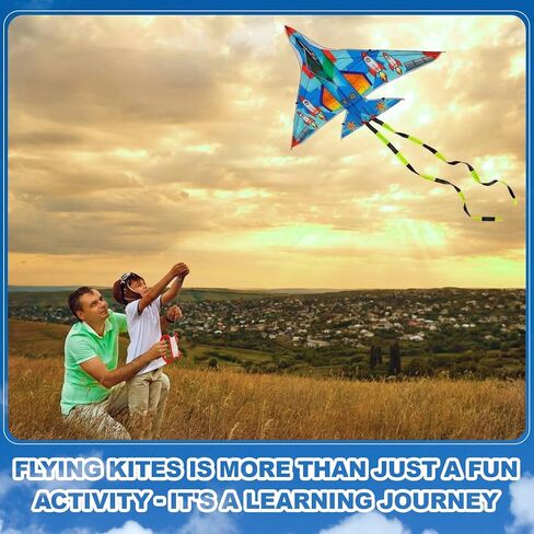 6 Pieces Airplane Kites 5ft Large Single Line Beach Kite, It Comes with 164 ft String Handle Ids Easy to Fly Kids Outdoor Game Activities Toy in Saudi Arabia