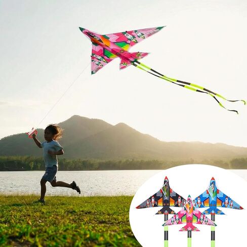 6 Pieces Airplane Kites 5ft Large Single Line Beach Kite, It Comes with 164 ft String Handle Ids Easy to Fly Kids Outdoor Game Activities Toy in Saudi Arabia