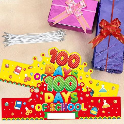 تيجان ورقية ليوم 100 من فانسي لاند، 30 قطعة، 100 يوم من قبعات تيجان عيد الميلاد المدرسية للوازم المدرسية في الفصول الدراسية in Kuwait