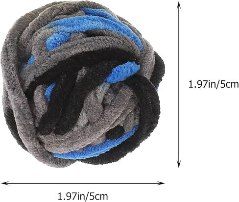 Luxshiny 6pcs Cat Plush Yarn Balls with Rope, Soft Interactive Chew for Indoor Kittens, Sturdy Cat Playthings in Blue and Yellow for Home Use in Kuwait