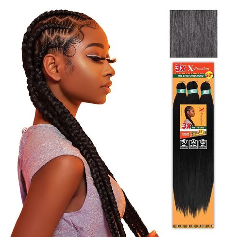 Sensationnel X-pression Prestretched Braiding Hair - Kanekalon Flame Retardant Smooth Yaki Braid Hair Extension 3X 58 Inch (1 pack, SM1B/27) in Saudi Arabia