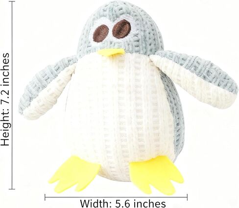 Cat Chew Toy, Soft Penguin Plush with Yellow Feet, Durable Teething Toy for Kittens and Adult Cats, Boredom Relief in Kuwait