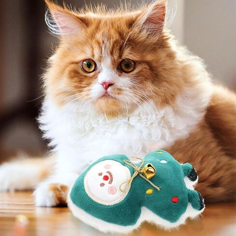 BESPORTBLE Christmas Plush Cat 3pcs Set with Bite-Resistant Kitten Molar Plush Portable Interactive Holiday Cat for Indoor Kittens in Saudi Arabia