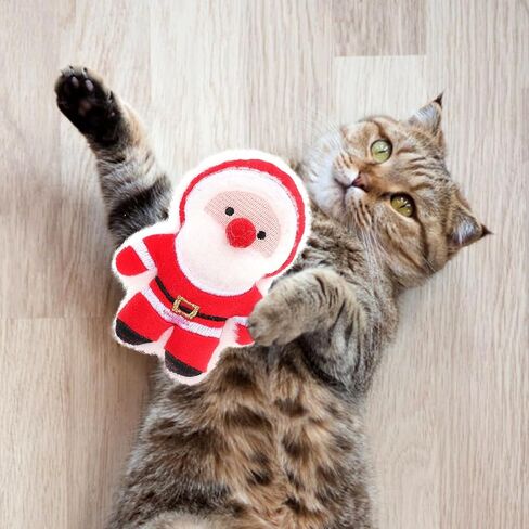 BESPORTBLE Christmas Plush Cat 3pcs Set with Bite-Resistant Kitten Molar Plush Portable Interactive Holiday Cat for Indoor Kittens in Saudi Arabia