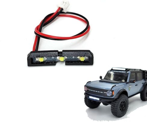 RC Car LED Roof Light Bar for Axial SCX30 1/30 Ford Bronco, 7-Light Kit with Wiring Harness, Battery Powered, Matte Black Finish (White Light Bar) in Saudi Arabia