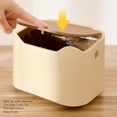 Yinhing Cat Litter Trash Can Press Type Lid Enclosed Odor Control Compact Space Saving with High Strength PP Material for Home Pet Waste Bin in Saudi Arabia