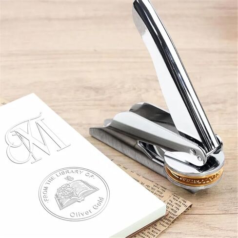 Custom Library Embosser Stamp - Book Embosser Personalized, Books Name Stamper from The Library of, Ex Libris Stamps with Initials & Quotes,Personalized Seal Gift for Book Lover and Wedding Invitation in Saudi Arabia