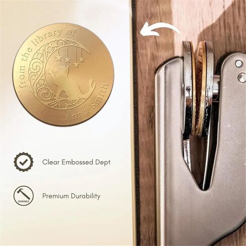 Custom Library Embosser Stamp - Book Embosser Personalized, Books Name Stamper from The Library of, Ex Libris Stamps with Initials & Quotes,Personalized Seal Gift for Book Lover and Wedding Invitation in Saudi Arabia