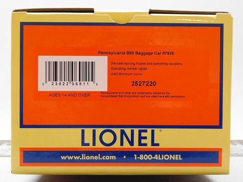 Lionel Pennsylvania B60 Baggage CAR #7926 O Gauge 2527220 in Saudi Arabia