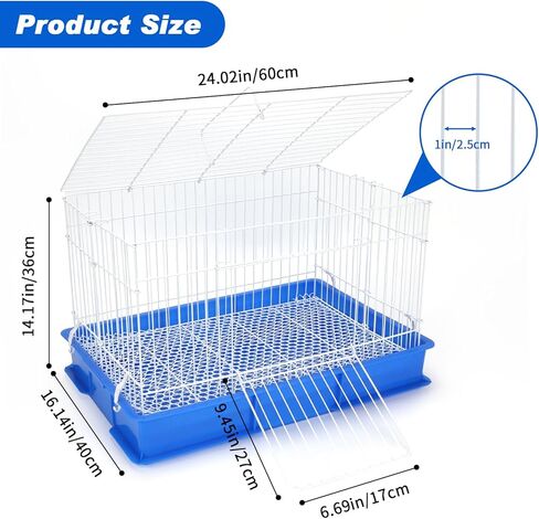 bwogue قفص أرنب صغير داخلي، أقفاص خنازير غينيا مع زجاجة ماء، طبق طعام قابل للتعليق وأرضية شبكية، حاوية أرنب للهامستر، النمس، الجرذ، شنشيلا، القنفذ والحيوانات الصغيرة in Saudi Arabia
