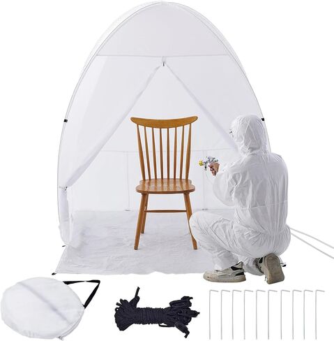 Happybuy Spray Paint Shelter, 60 x 60 x 70 in Pop-Up Portable Tent, Built-in Floor, Exhaust Window, Storage Bag, Foldable Paint Booth for DIY Projects, Furniture Painting, Durable Fabric in Saudi Arabia