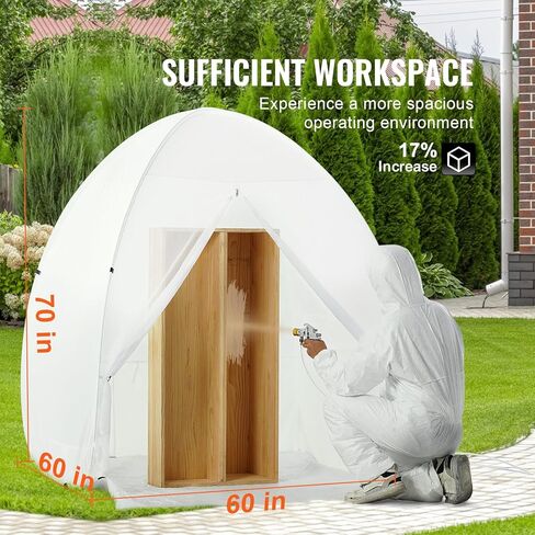 Happybuy Spray Paint Shelter, 60 x 60 x 70 in Pop-Up Portable Tent, Built-in Floor, Exhaust Window, Storage Bag, Foldable Paint Booth for DIY Projects, Furniture Painting, Durable Fabric in Saudi Arabia
