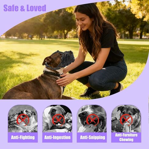 PVC Woven Basket Dog Muzzle for Medium & Large Sized Dogs - Pitbull, Amstaff & Rottweiler Breathable Adjustable Muzzle, Safe Anti-Chewing Biting Comfortable in Saudi Arabia