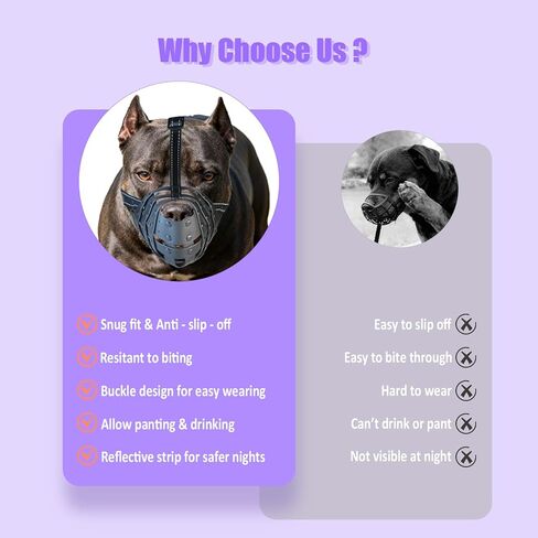 PVC Woven Basket Dog Muzzle for Medium & Large Sized Dogs - Pitbull, Amstaff & Rottweiler Breathable Adjustable Muzzle, Safe Anti-Chewing Biting Comfortable in Saudi Arabia