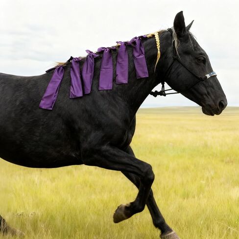 8 قطع من حقيبة عرف الحصان الأرجواني، 15.75 بوصة من البوليستر لحماية عرف الحصان، أكياس غطاء حامل حماية للتضفير والرياح، ومنع التشابك والاحتكاك والكسر in Kuwait