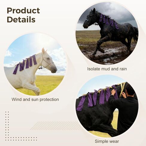 8 قطع من حقيبة عرف الحصان الأرجواني، 15.75 بوصة من البوليستر لحماية عرف الحصان، أكياس غطاء حامل حماية للتضفير والرياح، ومنع التشابك والاحتكاك والكسر in Kuwait