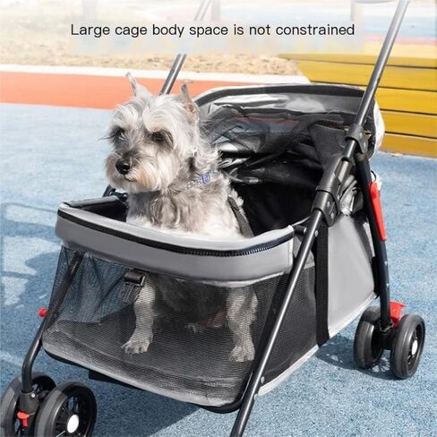 Pet Strollers Pet Cat and Dog Stroller Dog and Cat Teddy Stroller Lightweight Foldable Small Pet Dog Stroller When Going Out Pet Stroller Medium(Black) in Kuwait