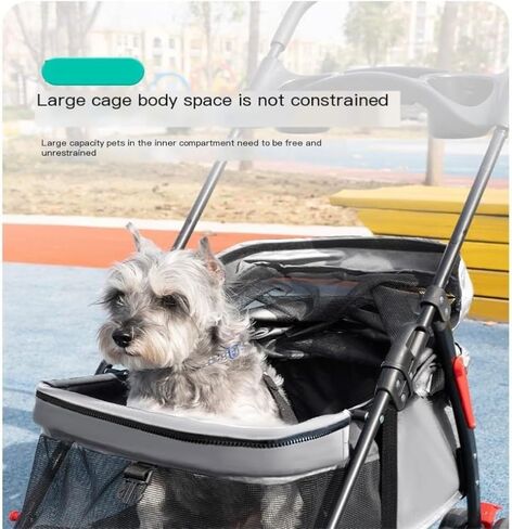 Pet Strollers Pet Cat and Dog Stroller Dog and Cat Teddy Stroller Lightweight Foldable Small Pet Dog Stroller When Going Out Pet Stroller Medium(Black) in Kuwait