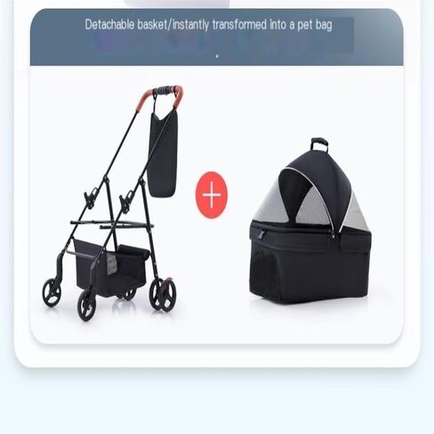 عربات الحيوانات الأليفة، عربة الحيوانات الأليفة، عربة الكلاب والقطط، عربة كلب صغيرة للحيوانات الأليفة، دراجة أحادية قابلة للفصل وقابلة للطي عند الخروج، عربة حيوانات أليفة متوسطة (وردي) in Kuwait