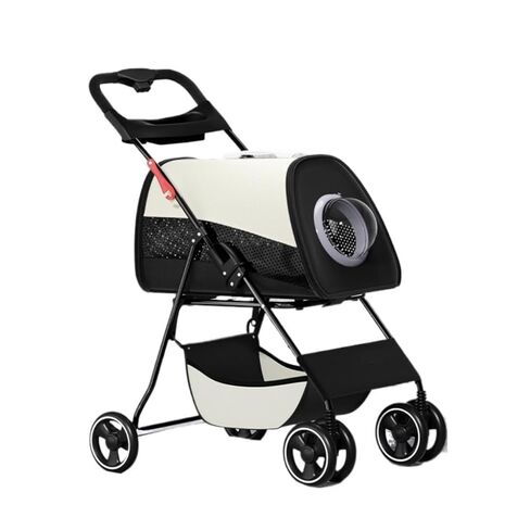 Pet Strollers Small and Medium-Sized Pet Stroller for Cats and Dogs, Lightweight, Breathable, Fashionable and Detachable Pet Stroller Medium(White) in Kuwait