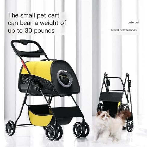 Pet Strollers Small and Medium-Sized Pet Stroller for Cats and Dogs, Lightweight, Breathable, Fashionable and Detachable Pet Stroller Medium(White) in Kuwait