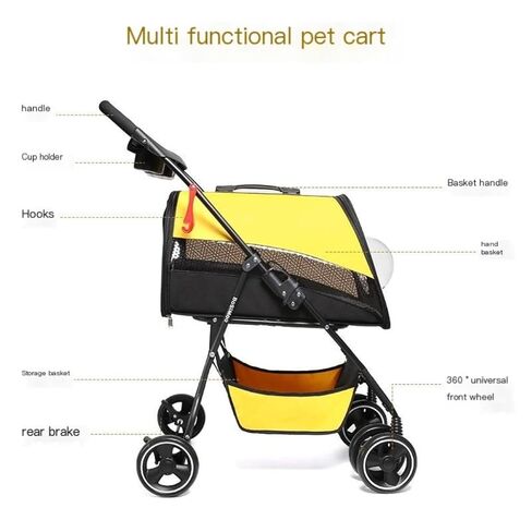 Pet Strollers Small and Medium-Sized Pet Stroller for Cats and Dogs, Lightweight, Breathable, Fashionable and Detachable Pet Stroller Medium(White) in Kuwait