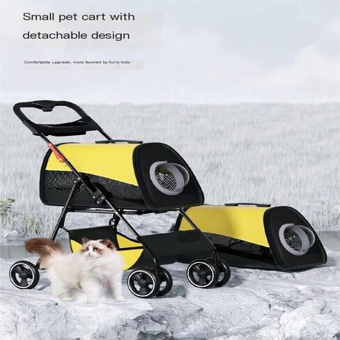 Pet Strollers Small and Medium-Sized Pet Stroller for Cats and Dogs, Lightweight, Breathable, Fashionable and Detachable Pet Stroller Medium(White) in Kuwait