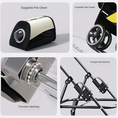 Pet Strollers Small and Medium-Sized Pet Stroller for Cats and Dogs, Lightweight, Breathable, Fashionable and Detachable Pet Stroller Medium(White) in Kuwait