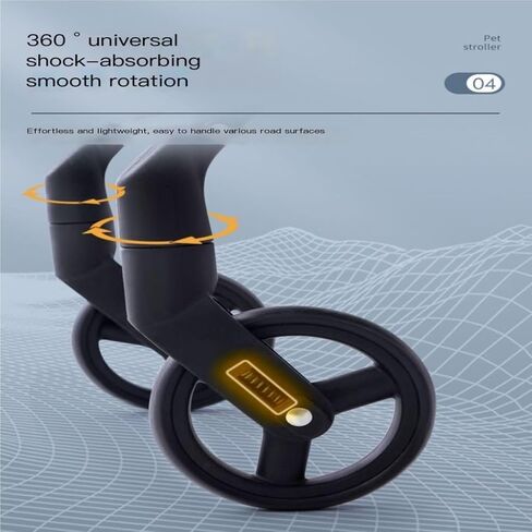 عربات الحيوانات الأليفة، عربة الحيوانات الأليفة، عربة الكلاب والقطط، عربة حيوانات أليفة صغيرة للنزهات، عربة أطفال خفيفة الوزن قابلة للفصل بعجلة واحدة متوسطة (أسود) in Kuwait