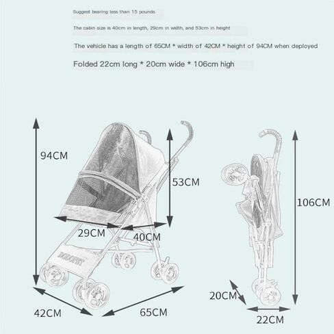 عربات الحيوانات الأليفة في الهواء الطلق، عربة الحيوانات الأليفة للكلاب والقطط، عربة أطفال محمولة في الهواء الطلق، عربة أطفال صغيرة ومتوسطة الحجم، عربة حيوانات أليفة متوسطة (أخضر) in Kuwait