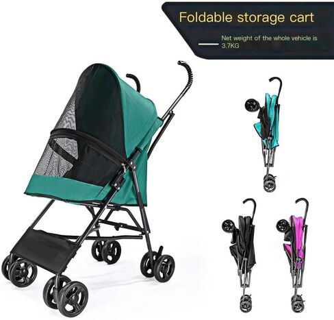 عربات الحيوانات الأليفة في الهواء الطلق، عربة الحيوانات الأليفة للكلاب والقطط، عربة أطفال محمولة في الهواء الطلق، عربة أطفال صغيرة ومتوسطة الحجم، عربة حيوانات أليفة متوسطة (أخضر) in Kuwait