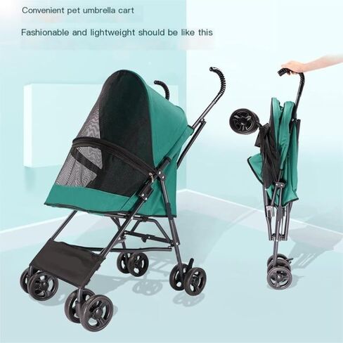 عربات الحيوانات الأليفة في الهواء الطلق، عربة الحيوانات الأليفة للكلاب والقطط، عربة أطفال محمولة في الهواء الطلق، عربة أطفال صغيرة ومتوسطة الحجم، عربة حيوانات أليفة متوسطة (أخضر) in Kuwait