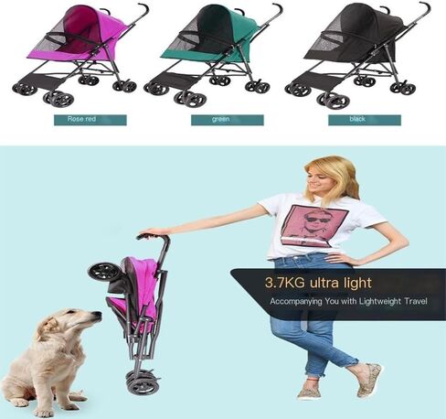 عربات الحيوانات الأليفة في الهواء الطلق، عربة الحيوانات الأليفة للكلاب والقطط، عربة أطفال محمولة في الهواء الطلق، عربة أطفال صغيرة ومتوسطة الحجم، عربة حيوانات أليفة متوسطة (أخضر) in Kuwait