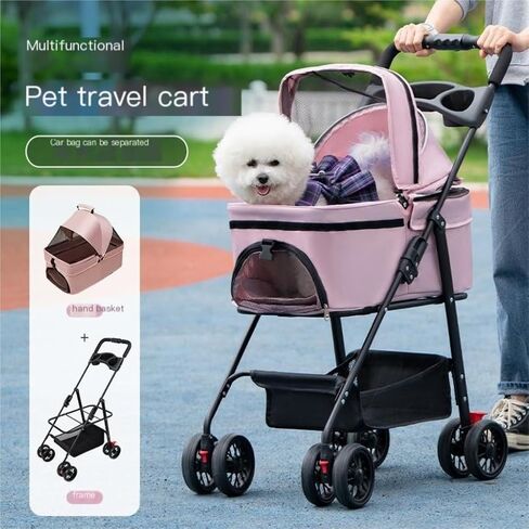 Pet Strollers Pet Stroller, Lightweight and Foldable Stroller, Pet Stroller, Meal Tray, Pet Stroller, Must-Have for Traveling Pet Stroller Medium(Blue) in Kuwait