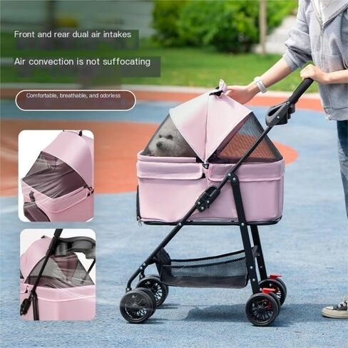 Pet Strollers Pet Stroller, Lightweight and Foldable Stroller, Pet Stroller, Meal Tray, Pet Stroller, Must-Have for Traveling Pet Stroller Medium(Blue) in Kuwait
