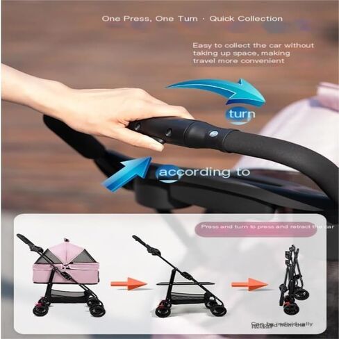 Pet Strollers Pet Stroller, Lightweight and Foldable Stroller, Pet Stroller, Meal Tray, Pet Stroller, Must-Have for Traveling Pet Stroller Medium(Blue) in Kuwait