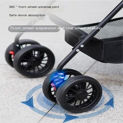 Pet Strollers Pet Stroller, Lightweight and Foldable Stroller, Pet Stroller, Meal Tray, Pet Stroller, Must-Have for Traveling Pet Stroller Medium(Blue) in Kuwait