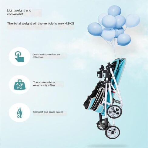 عربات الحيوانات الأليفة خفيفة الوزن، عربة سفر للحيوانات الأليفة، صغيرة ومتوسطة الحجم، قابلة للتنفس، عربة جرو قابلة للطي، عربة سفر للحيوانات الأليفة، متوسطة (أزرق) in Kuwait