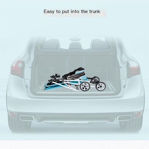 عربات الحيوانات الأليفة خفيفة الوزن، عربة سفر للحيوانات الأليفة، صغيرة ومتوسطة الحجم، قابلة للتنفس، عربة جرو قابلة للطي، عربة سفر للحيوانات الأليفة، متوسطة (أزرق) in Kuwait