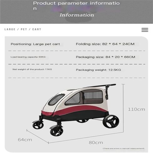 Pet Strollers Pet Stroller Dog and Cat Stroller Dog Cat Stroller Nest Portable Folding Pet Stroller Dog Walking Cart Pet Stroller Medium in Kuwait