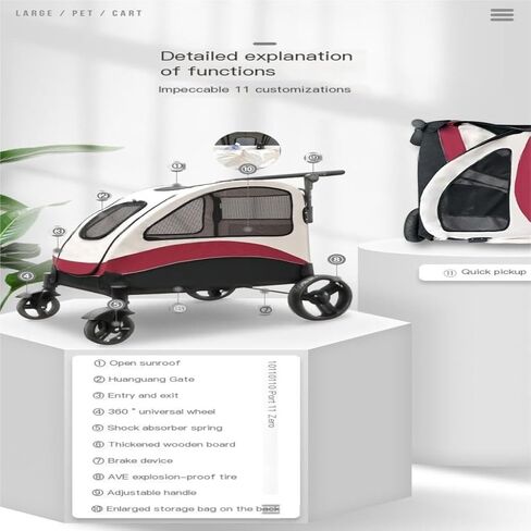 Pet Strollers Pet Stroller Dog and Cat Stroller Dog Cat Stroller Nest Portable Folding Pet Stroller Dog Walking Cart Pet Stroller Medium in Kuwait